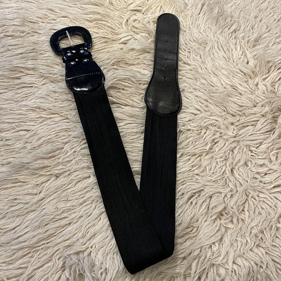 Elastic pleather black belt - Picture 5 of 5
